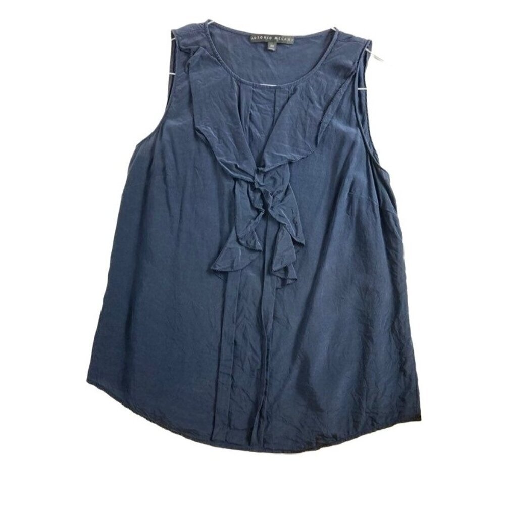Womens Antonio Melani Silk Blouse Navy‎ XS